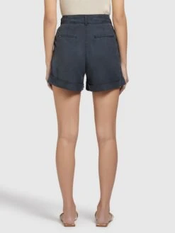 Khujo Shorts Loosefit Bandplooibroek Elida Dames Donkerblauw -Kleding Verkoop 065952582fbe9fcee8ad2baaa193889b