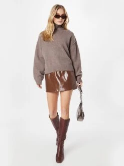 WEEKDAY Fijngebreide Truien Trui Norah Dames Bruin -Kleding Verkoop 381738207589975e9c3adf7cec0ead5f