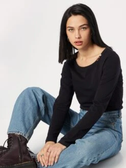 Ragwear Longsleeves Shirt Florah Dames Zwart -Kleding Verkoop 393154ff71792a647528e068549c351c