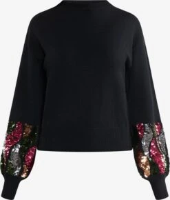 Faina Fijngebreide Truien Trui Caneva Dames Zwart