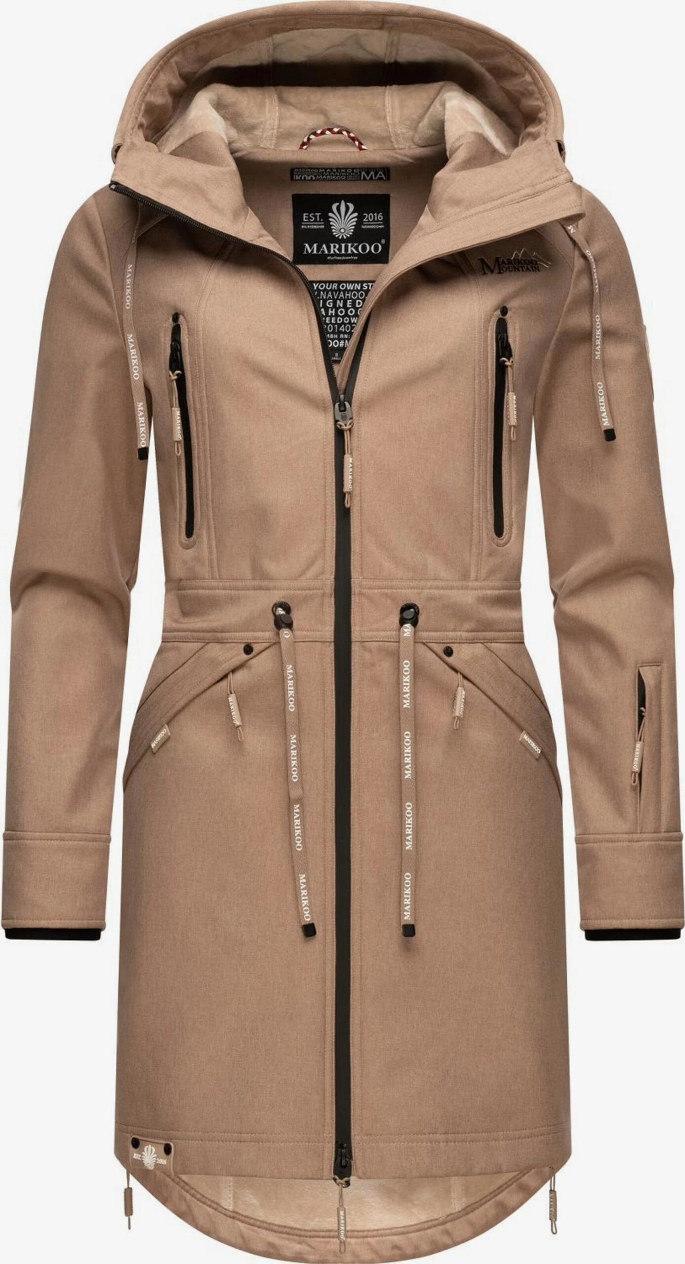 Marikoo Parkas Tussenparka Dames Donkerbeige 4 Marikoo Parkas Tussenparka Dames Donkerbeige - Afbeelding 2