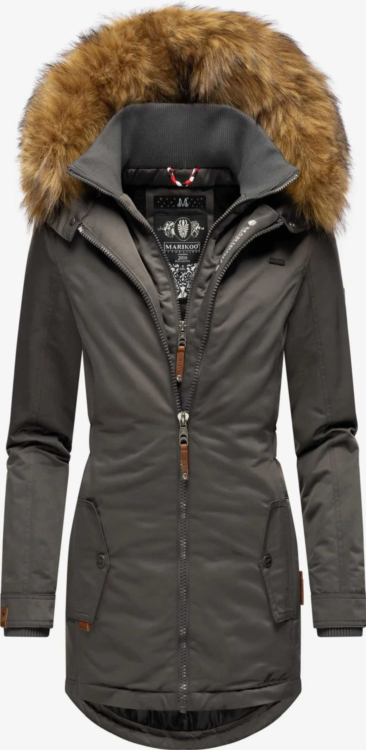 Marikoo Wintermantels Wintermantel Sanakoo Dames Donkergrijs 6 Marikoo Wintermantels Wintermantel Sanakoo Dames Donkergrijs - Afbeelding 4