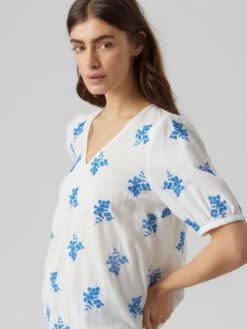 Vero Moda Blouses Met Korte Mouw Blouse Ursula Dames Wit -Kleding Verkoop 76a00989ce8c3513db822bb4465e4b59