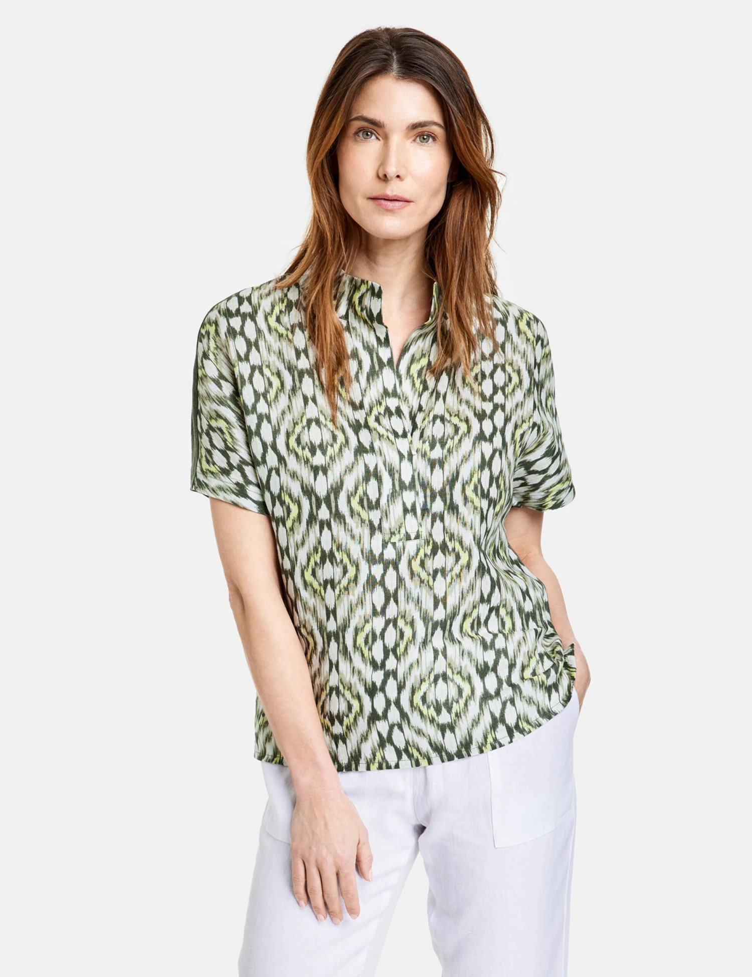 Gerry Weber Blouses Met Korte Mouw Blouse Dames Olijfgroen / Lichtgroen 5 Gerry Weber Blouses Met Korte Mouw Blouse Dames Olijfgroen / Lichtgroen - Afbeelding 3