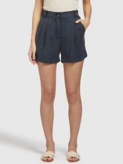 Khujo Shorts Loosefit Bandplooibroek Elida Dames Donkerblauw -Kleding Verkoop 8e971243cfca084ecc335da9e872f5ef