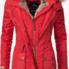 Marikoo Parkas Winterparka Grinsekatze Dames Rood -Kleding Verkoop a685eb4d8480f89dc3f9be2492c2cbf2
