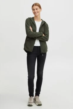 OXMO Outdoor Jassen Fleece Jas FINJA Dames Donkergroen -Kleding Verkoop ab755d375d66e3f770d26f1665f613a4