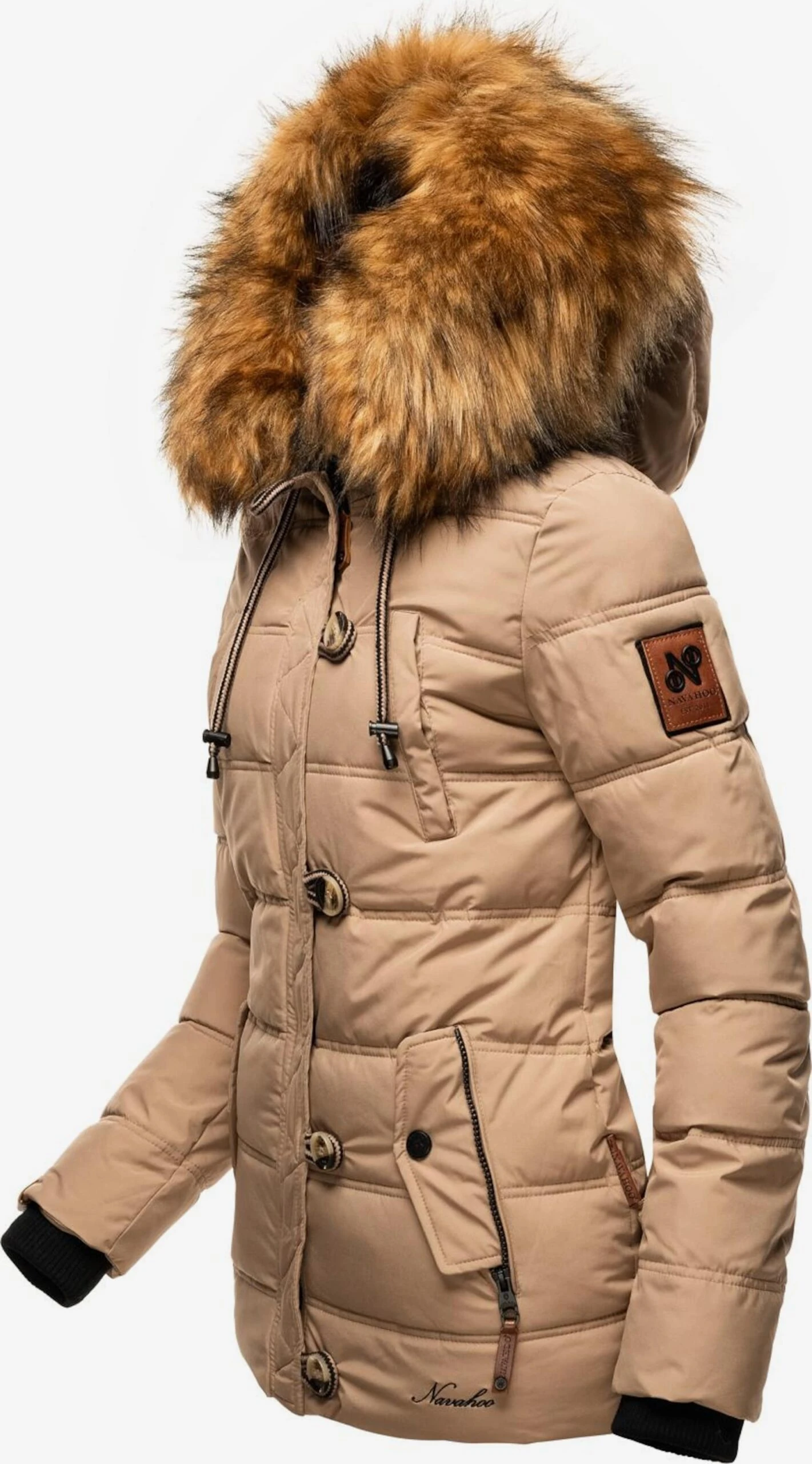 Navahoo Winterjassen Winterjas Zoja Dames Taupe 4 Navahoo Winterjassen Winterjas Zoja Dames Taupe - Afbeelding 2