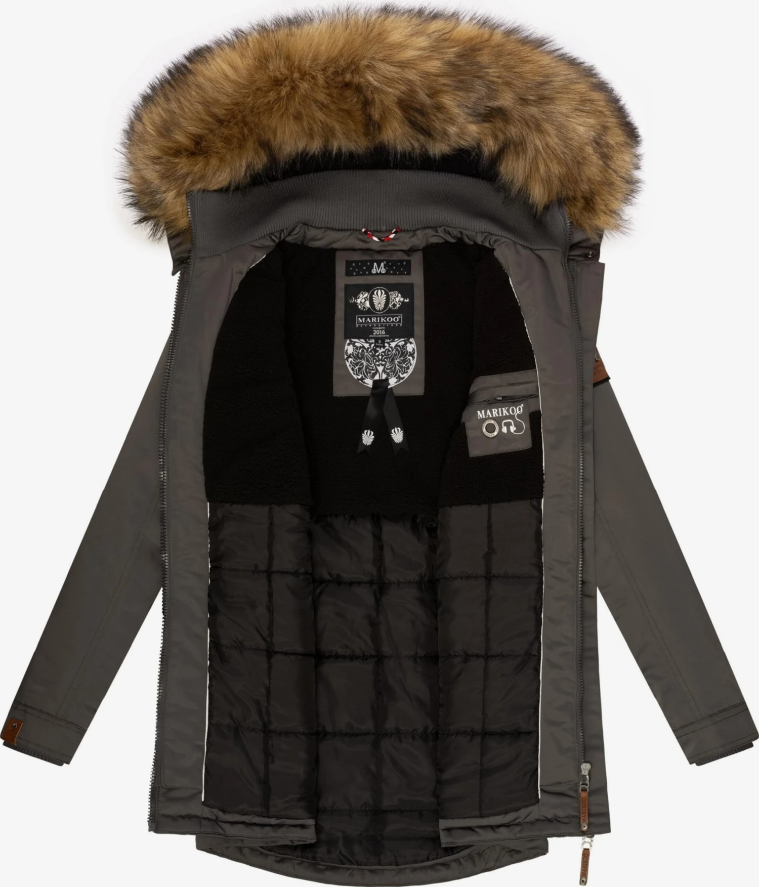 Marikoo Wintermantels Wintermantel Sanakoo Dames Donkergrijs 8 Marikoo Wintermantels Wintermantel Sanakoo Dames Donkergrijs - Afbeelding 6