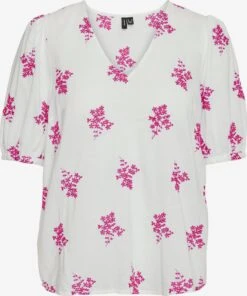 Vero Moda Blouses Met Korte Mouw Blouse URSULA Dames Wit